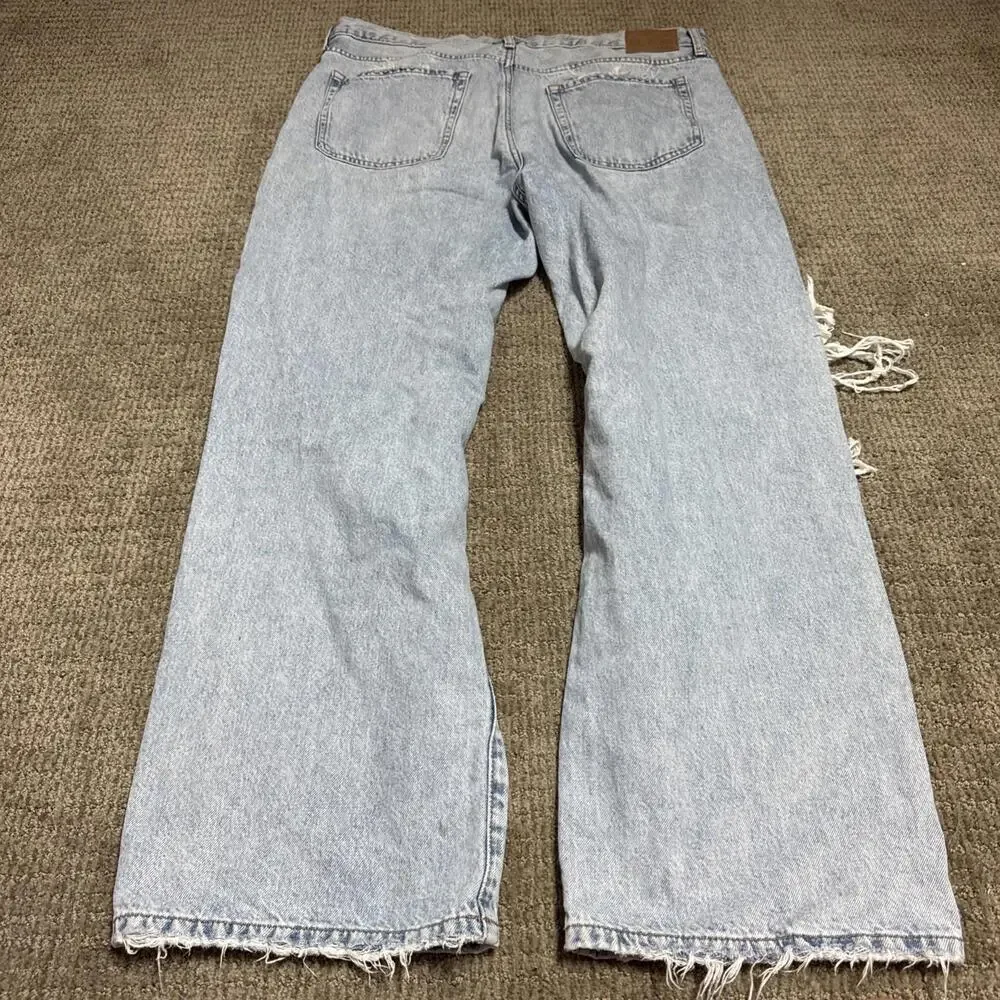 Aeropostale Jeans Low Rise Skater Blue Distressed 5 Button Fly Women’s Size 14 - Picture 12 of 12